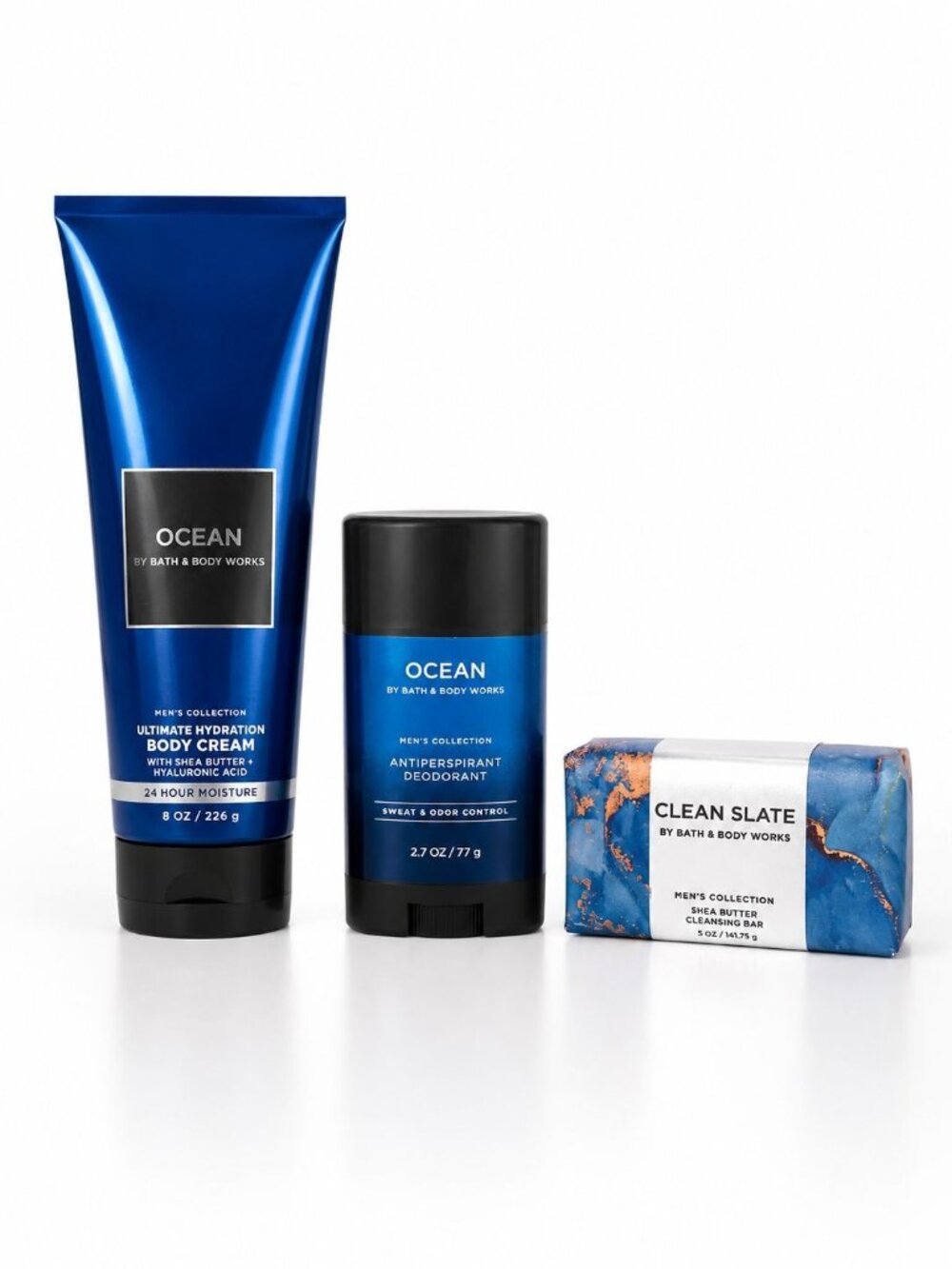 Bath & Body Works OCEAN Set Body Cream - Deodorant Clean Slate Soap NEW
